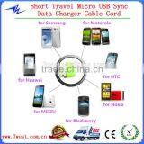 20cm Short Micro USB Cable,5 Wire Micro Mini USB Cable,USB Data Sync Cable for Smartphone