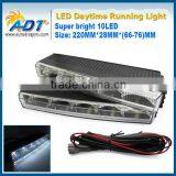 ADT 2 Pcs Car Daytime Running Light 10 LED DRL Daylight Kit Super White Head Lamp
