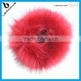 Plain Red Color Round Circle Rabbit Fur Scarf thumbnail-1