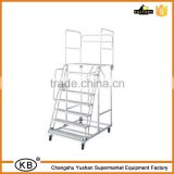 Industrial Platform Step Truck Warehouse Steel Ladder With 4 Wheels