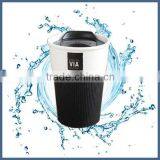 Modern Simple Ceramic Travel Coffee Mug With Silicone Sleeve and Lid thumbnail-3
