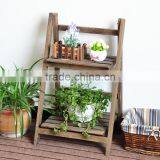 Home Life Zakka Folding Solid Wood 2-tier Flower Pot ,sundries Display Shelf thumbnail-1