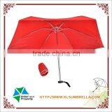 Red Pongee Promotion 5 Folded Mini Umbrella