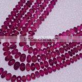 Pink Tourmaline Faceted Rondell 5 Strand Necklace thumbnail-3