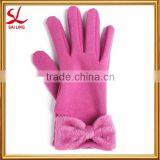 2015 Hot Sale Winter Warm Girls Igloves Newest Fashion Fleece Thermal Gloves Pink With Bowknow thumbnail-1