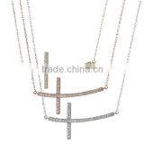 2013 Hot Selling Sideways Cross Necklace Sideways Cross 925 Sterling Silver Necklace Jewelry
