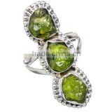 New arrival Natural Peridot rough gemstone ring, wholesale price