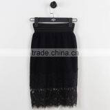 F5S43022 New Arrival Women Elastic Waistband Eyelash Lace Hem Skirts thumbnail-6
