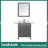 Matte Grey Floor Mounted Bathroom Vanity With Rectangular Sink