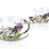 RORO Felicity Iris enamel pewter crystal glass coffee cup