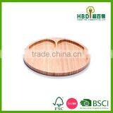 New Design Wooden 3 Compartments Food Tray,wooden Food Serving Tray thumbnail-5