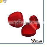 Red Color Heart Shape Velvet Packaging Ring Box thumbnail-6