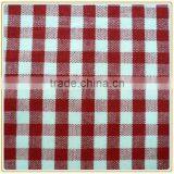 100% Cotton Carded 16s Red/white Mono Checks Yarn Dyed Fabric