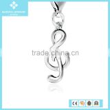 Personalized Silver Jewelry 925 Sterling Silver Treble Clef Music Charm in Sterling Silver