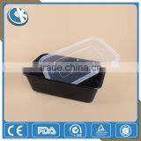 Black Takeaway Food Container With Cutlery 3 Compartment 1000ml