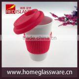 Wholesale High Quanlity Pop Mug Ceramic Cup With Silicon Lid &sleeve thumbnail-2