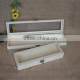 Natural Wholesale Unfinished Wooden Long Stem Rose Box With Clear Lid thumbnail-1