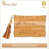 High Quality Brown Color Make up Bag Travel Cork Paper Cosmetic Bag thumbnail-4