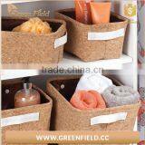 Cork Storage Basket With Handle Toiletry Cork Storage Bag thumbnail-3