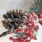 Dry Tree Branch LGH15-15 Red Fruit Pinecone Tree Branch Party Festival Ornament thumbnail-3