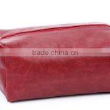 Red Leather Cosmetic Bags With Nylonl Zipper thumbnail-2
