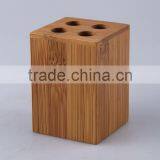 Square With 4 Holes Bamboo Toothbrush Holder thumbnail-3