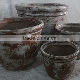 Viet Nam Glazed Outdoor Rustic Pots - Round and Medium Rustic Pots