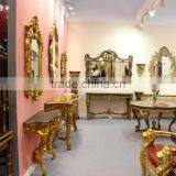 Green Marble Baroque Wall Cleat 2 Leg Console Tables thumbnail-3