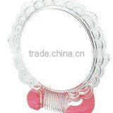 Lacy Frame & Pure Plastic Cosmetic Mirror With Pink Foot thumbnail-1