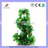 2015 hot sell christmas wired tinsel garland with bowknot decoration