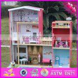 2016 New Design Full Size Children Pretend Play Wooden Uptown Dollhouse With Furniture W06A152 thumbnail-6