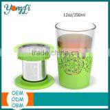 Best Products Silicone Sleeve Stainless Steel Tea Infuser With Tall Glass Tea Cups thumbnail-1