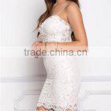 White Floral Crochet Sweetheart Dress Club Dress With Lace Fabric HSD5240 thumbnail-5