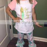 Autumn 2016 Three-piece Children's Clothing Letters Printed T-shirt + Pants + Headbands thumbnail-2