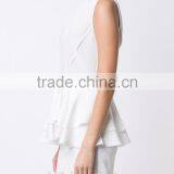 Best Selling Girls White Double Layered Ruffle Blouse Cheap Price thumbnail-3