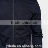 Custom Cheap High Quality Your Own Brand Zip up Casual Sports Black Sweatshirt Without Hood thumbnail-3