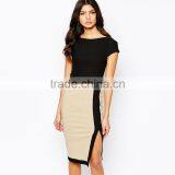 2 in 1 Pencil Dress With Cap Sleeve and Side Split thumbnail-1