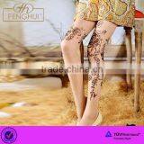 Fake Tattoo With Drill Personality Pattern Jacquard Pantyhose thumbnail-1