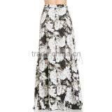 MGOO Latest Design Fashion Maxi Skrits For Women With White Floral Block Print A Line Floor Length 15146A121 thumbnail-5