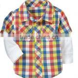2-in-1 checkered poplin shirts for baby