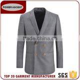 New Design Double Breast Light Grey Coat Pant Business Men Suit thumbnail-1