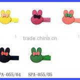 SPA052-5 Lovebaby Yiwu Cheap Solid Color With Small Bow Rabbit Clips Girls Wear thumbnail-1