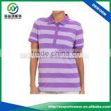 Full Sublimated Printing Stripes Design Womens Performance Golf Polo Shirts thumbnail-1