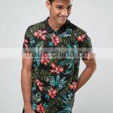 Tropical Leaf Print Polo Shirt thumbnail-1