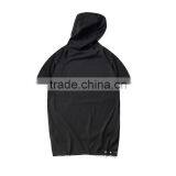 Men Black Zipper o Ring Hip Hop t Shirt With Hood thumbnail-2