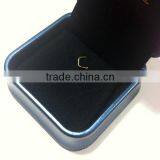 Sapphire Blue Leather Jewelry Box Double Ring and Pandent Packing thumbnail-4