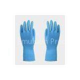 Straight Cuff Household Latex Gloves , Sky Blue Dish Washing Gloves