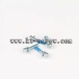 Steel blue zinc plated Anti-loose combination screw with nylok patch