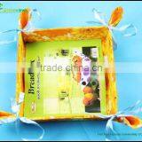 Vegetable Fruit Foldable Polyester Washing Basket Draining Strainer Basket Colorful Paper String Storage Basket Box thumbnail-3