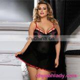 In Stock Plus Size Stylish Black Floral Lace XXX Men Sexy Babydoll thumbnail-2